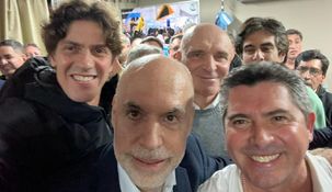 Lousteau junto a Larreta, Espert y Orrego.