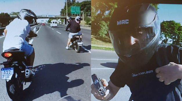 Los seis motochorros se movilizaban en tres motos.
