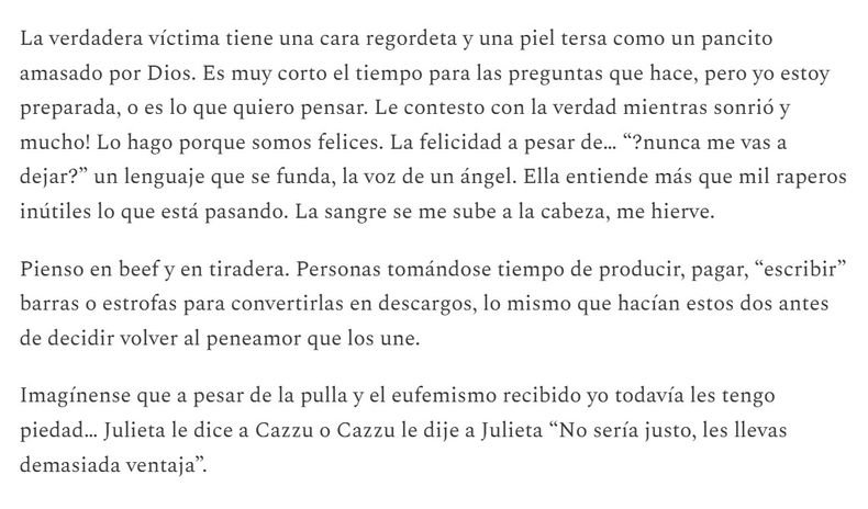 El final del descargo de Cazzu. El final del descargo de Cazzu.