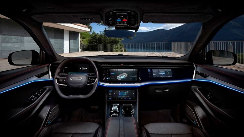 Así luce el interior del Jeep Wagoneer S.