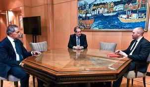 Scioli fue recibido en el Palacio de Haciendo a horas de asumir su cargo.