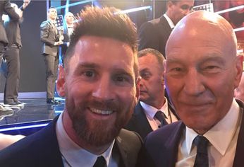 Lionel Messi y Patrick Stewart.