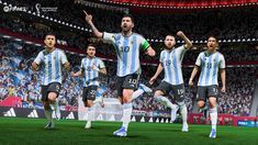La Selección argentina festejando el Mundial Qatar 2022 en el FIFA 23. La Selección argentina festejando el Mundial Qatar 2022 en el FIFA 23.