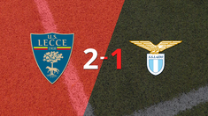 lecce derroto 2-1 en casa a lazio