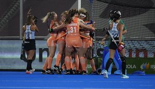El festejo de las jugadoras de Países Bajos.