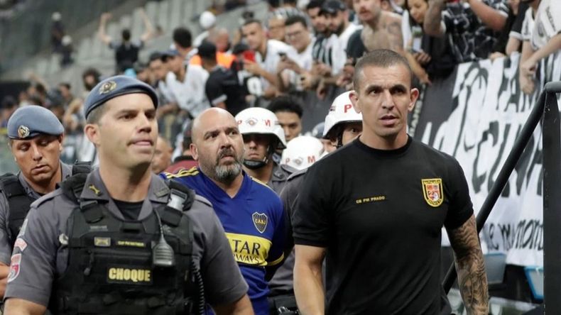 El simpatizante del Xeneize detenido en San Pablo.
