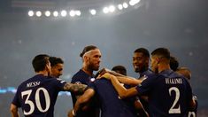 El festejo de los galácticos de PSG. El festejo de los galácticos de PSG.