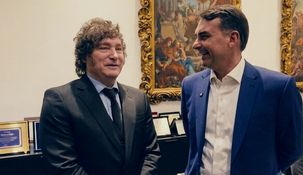 Milei se reunió con Flávio Bolsonaro.&nbsp;