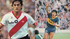 Enzo Francescoli y Jorge Comas, figuras de River y Boca en la década del 80. Enzo Francescoli y Jorge Comas, figuras de River y Boca en la década del 80.