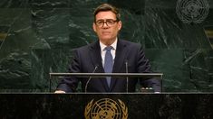 Andy Burnham, primer ministro de Reino Unido, durante su discuro en la 81° Asamblea General de la ONU. Andy Burnham, primer ministro de Reino Unido, durante su discuro en la 81° Asamblea General de la ONU.
