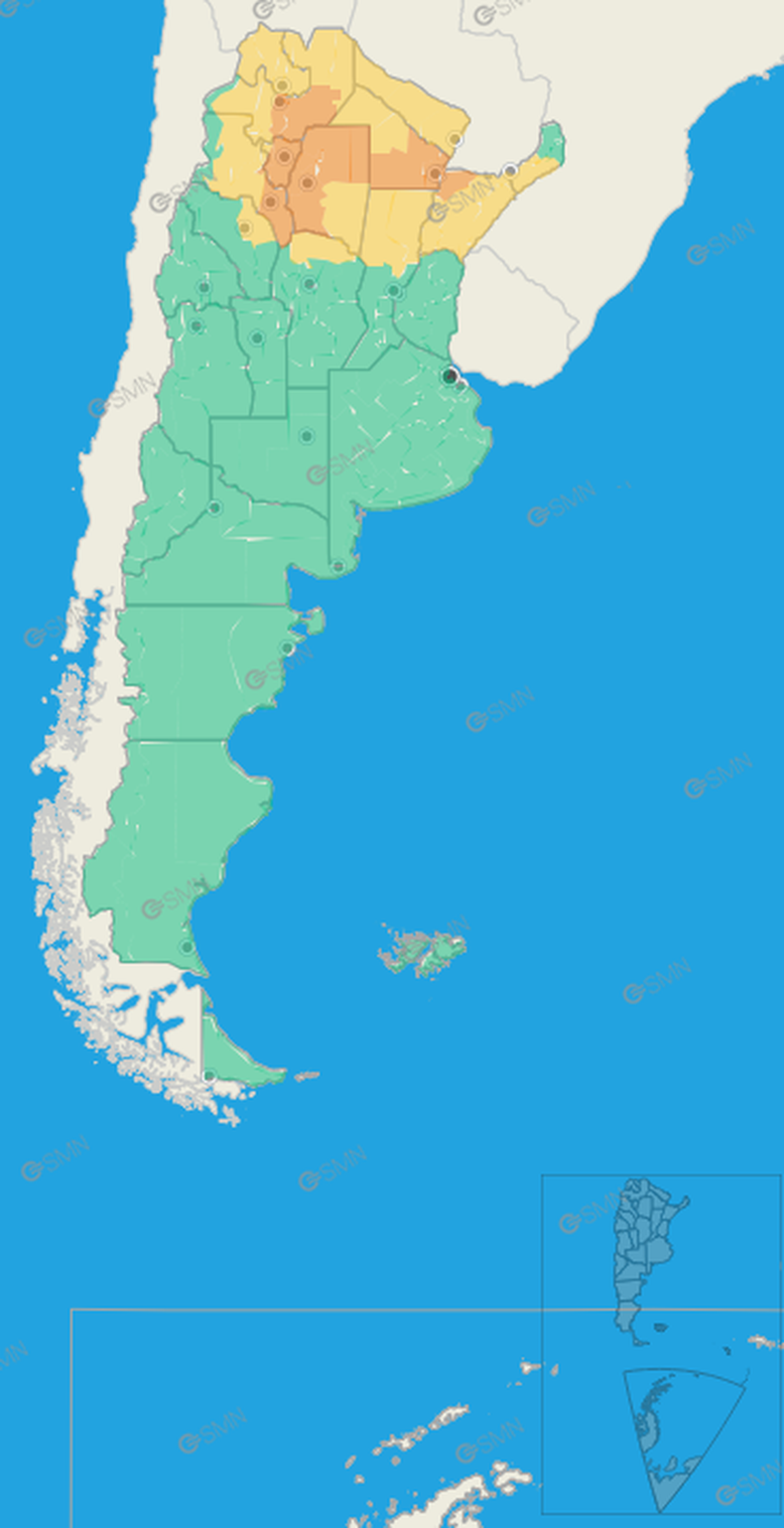El SMN anticipa un fuerte foco de tormentas en el norte del país.