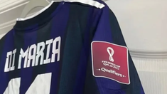 Así sería la camiseta suplente de Argentina. Así sería la camiseta suplente de Argentina.