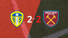 leeds united y west ham united firman un empate en dos