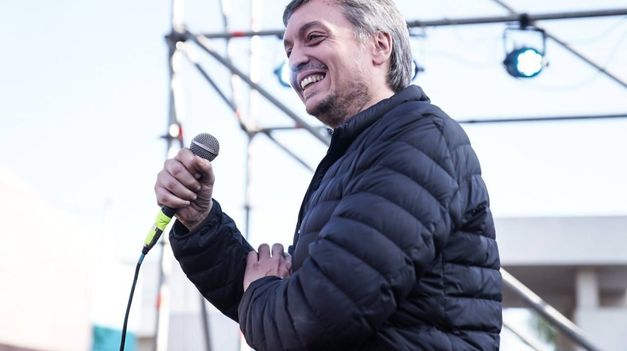 Máximo Kirchner durante su discurso.