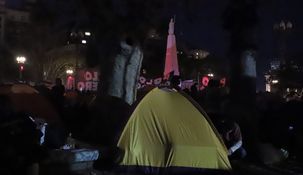 Las agrupaciones piqueteras acamparon en Plaza de Mayo.