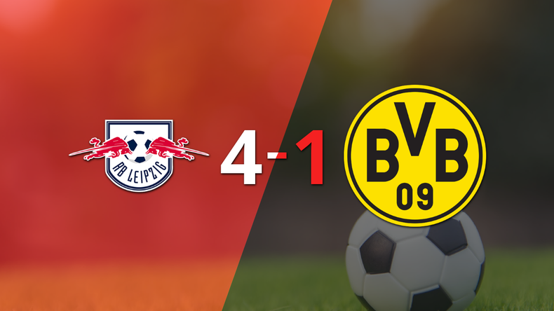 RB Leipzig arrasó con una remontada y goleó 4-1 a Borussia Dortmund