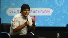 Evo Morales en la Feria del Libro Nacional y Popular de Santa Fe.