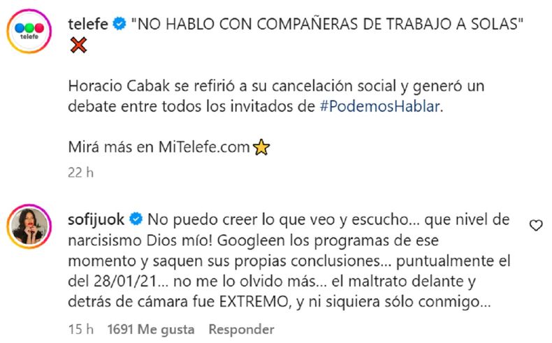 El inesperado comentario de Jujuy Jiménez contra Horacio Cabak.
