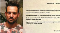 Nuevo parte médico de Chano Charpentier: Sus parámetros clínicos se mantienen estables Nuevo parte médico de Chano Charpentier: Sus parámetros clínicos se mantienen estables