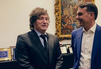 Milei se reunió con Flávio Bolsonaro.&nbsp;