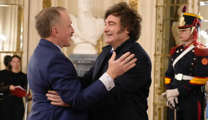 Javier Milei junto a Peter Lamelas. Javier Milei junto a Peter Lamelas.