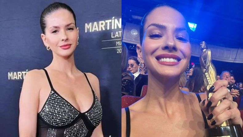 La China Suárez se mostró en los Martín Fierro Latino con un hombre misterioso.