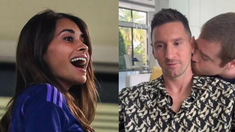 La reacción de Antonella al beso que le dio Migue Granados a Messi. La reacción de Antonella al beso que le dio Migue Granados a Messi.