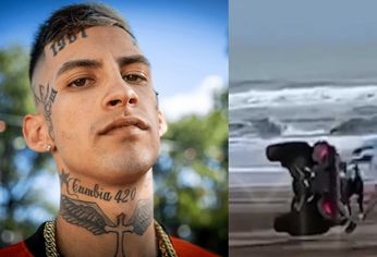 Elián Valenzuela, más conocido como L-Gante, salió despedido de su cuatriciclo.