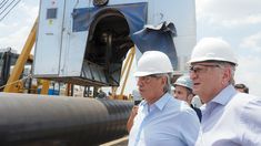 El Presidente visitó la obra en La Pampa.