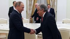 Vladimir Putin y Antonio Guterres, en un encuentro antes de la invasión rusa a Ucrania.