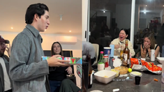 La familia no pudo aguantar las lágrimas de risa. La familia no pudo aguantar las lágrimas de risa.