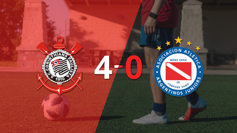 Argentinos Juniors cayó ante Corinthians con dos goles de Yuri Alberto