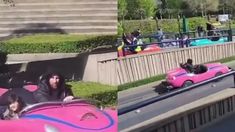 Messi causó furor en Disney conduciendo un auto con su hijo Ciro.