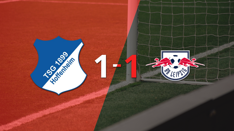 RB Leipzig logró sacar el empate a 1 gol en casa de Hoffenheim