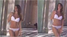 Pampita: backstage en ropa interior y piropos de un participante del Bailando Pampita: backstage en ropa interior y piropos de un participante del Bailando