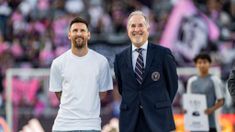 Jorge Mas, propietario de Inter Miami, junto a Lionel Messi. Jorge Mas, propietario de Inter Miami, junto a Lionel Messi.