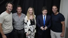 Moyá, Nalbandian, Karina Milei, Javier Milei y Nadal.