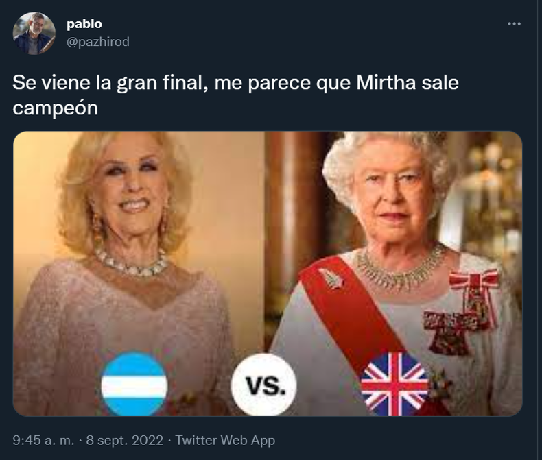 Mirtha Legrand, Tendencia Ante La Muerte De La Reina Isabel II