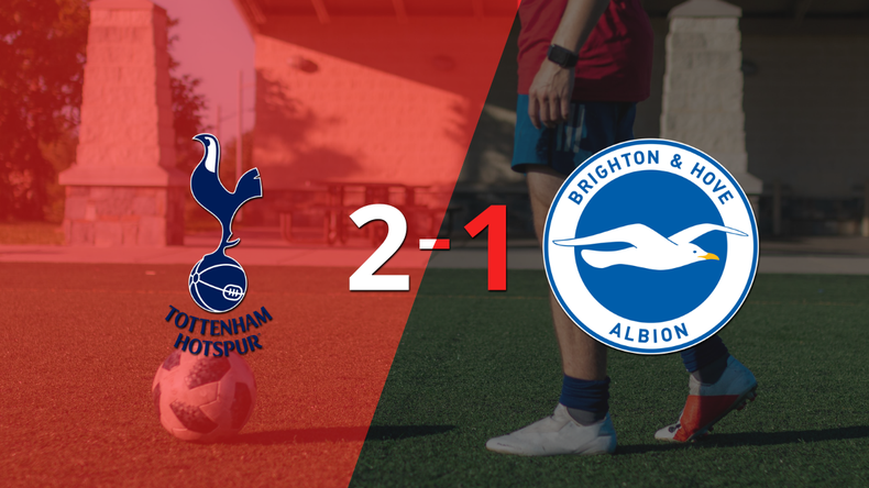 Tottenham sacó los 3 puntos en casa al vencer 2-1 a Brighton and Hove