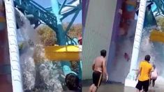El tobogán se desprendió a diez metros de altura y dejó un saldo de 16 heridos. El tobogán se desprendió a diez metros de altura y dejó un saldo de 16 heridos.