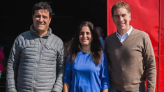 Maricel Etchecoin junto a Diego Santilli y Maximiliano Abad en Bragado. Maricel Etchecoin junto a Diego Santilli y Maximiliano Abad en Bragado.