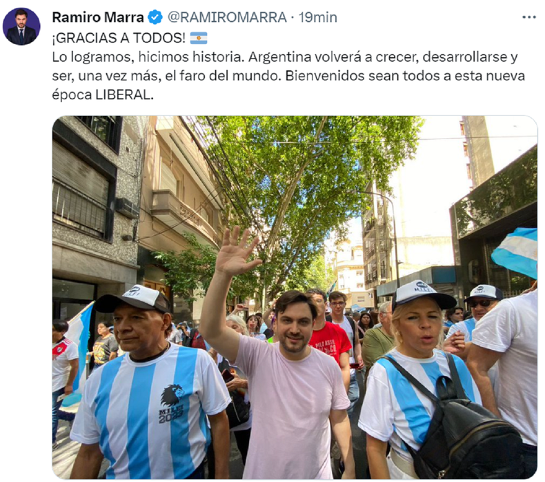 La publicación de Ramiro Marra.