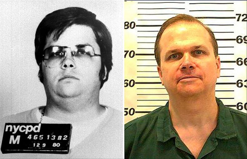 Mark David Chapman, en una imagen de cuando fue detenido y otra actual. Mark David Chapman, en una imagen de cuando fue detenido y otra actual.