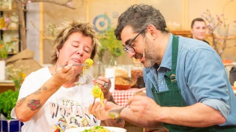 Madame Papín junto a Juan Braceli en la época de Cocineros Argentinos.