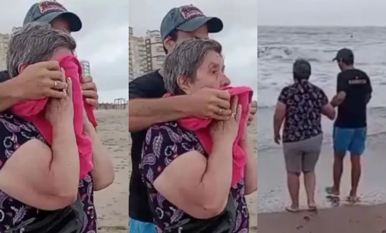 Isabel vio el mar por primera vez a los 72 años de la mano de su yerno