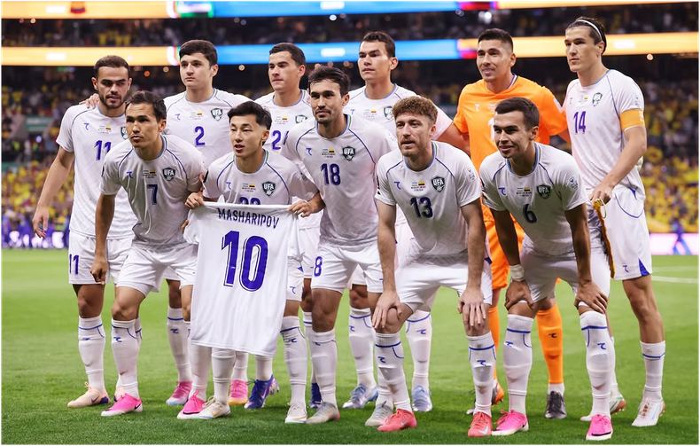La Selección de Uzbekistán vs. Colombia en el debut del Mundial.