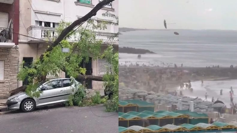 Destrozos en Mar del Plata tras un potente vendaval.&nbsp;