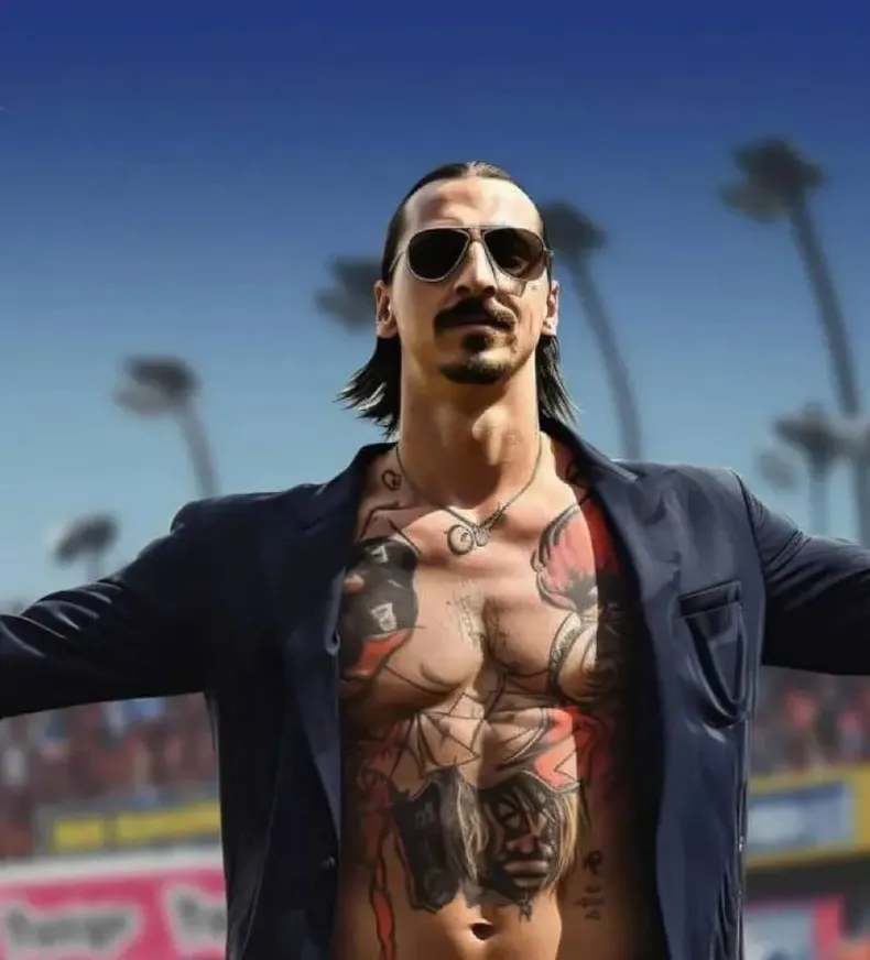 Zlatan en el medio de una de las calles del GTA. Zlatan en el medio de una de las calles del GTA.