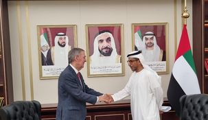 El gobernador Juan Schiaretti, durante el encuentro para financiar el acueducto Santa Fe - Córdoba.