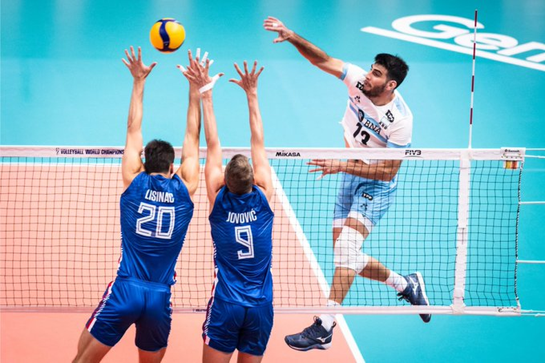 Argentina le ganó 3 a 0 a Serbia en el Mundial de Voley